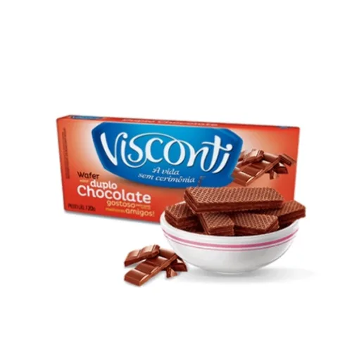 Biscoito Wafer Visconti Duplo Chocolate - BAUDUCCO - Mercearia