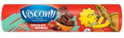 Biscoito Recheado Visconti Chocolate Com Morango - BAUDUCCO - Mercearia