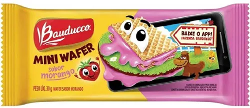 Biscoito Wafer Bauducco Morango - BAUDUCCO - Mercearia