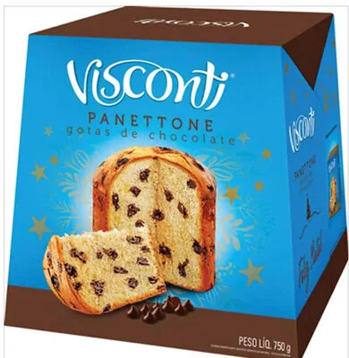 Panettone Com Gotas De Chocolate Visconti Caixa 750g - BAUDUCCO