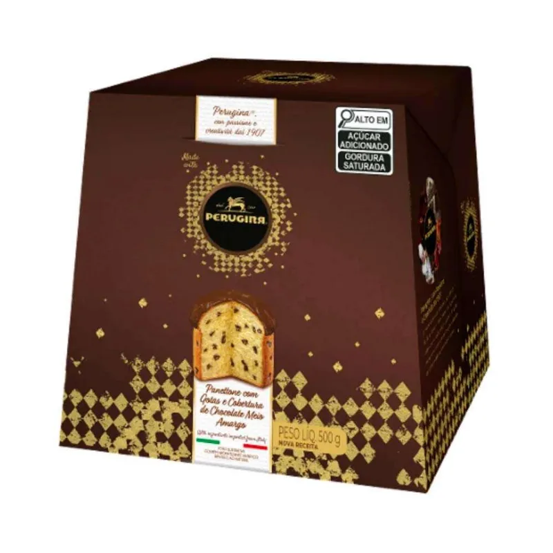 Panettone Perugina Gotas de Chocolate Meio Amargo 500g