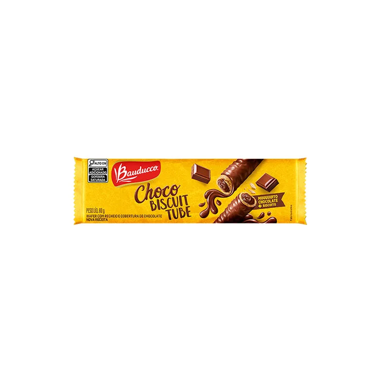 Biscoito Bauducco Choco Biscuit Tube Chocolate ao Leite 80g - Bauducco - Mercearia