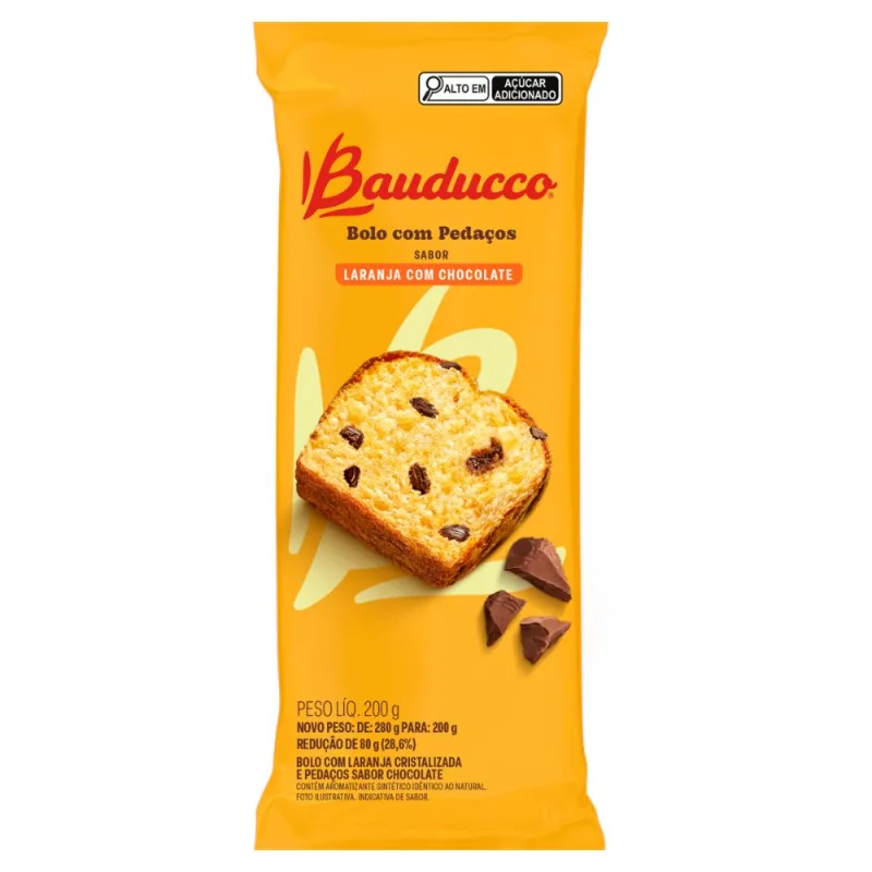 Bolo Bauducco Laranja Com Pedaços De Chocolate 200g - Não Informado - Padaria E Matinais