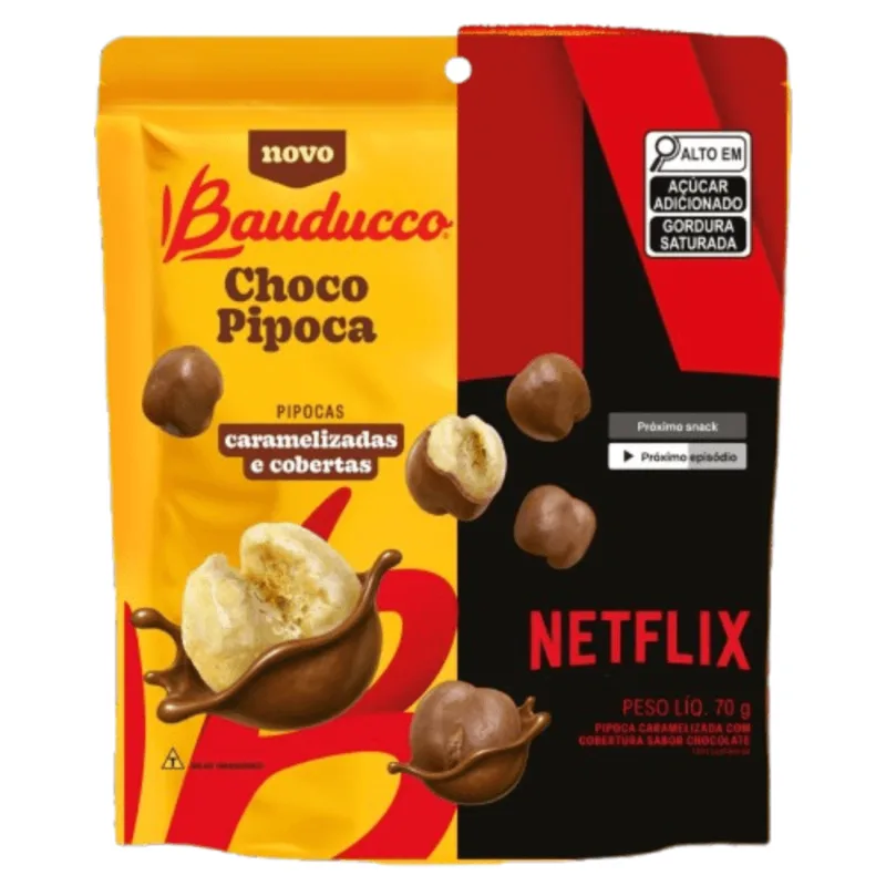 Pipoca Caramelizada Chocolate Choco Pipoca Netflix & Bauducco 70g