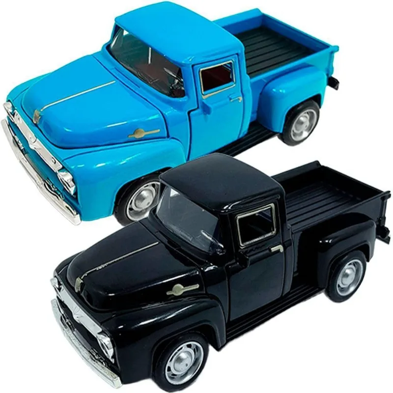Miniatura Colecionável Ford F-100 Pickup em Metal Escala 1:32 Azul e Preto Outras Marcas