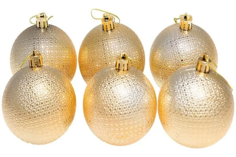 Kit 36 Bolas Natalinas Enfeite Árvore de Natal 7cm Dourado - Genérico - Natal
