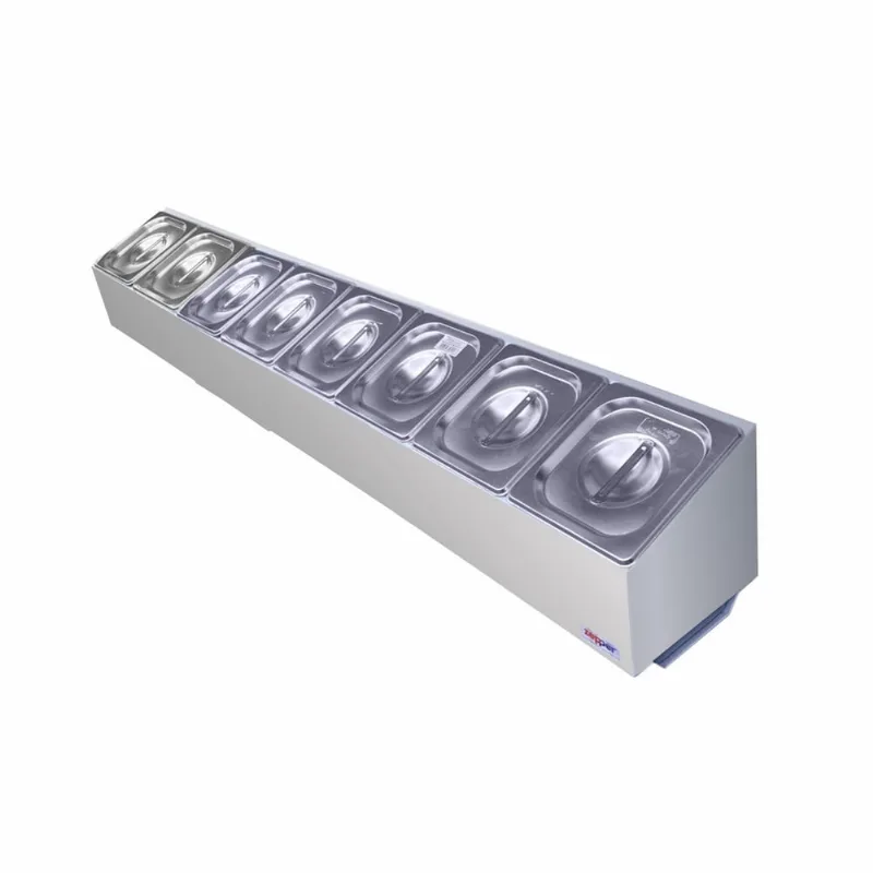 Condimentadora Lateral Refrigerada 8 cubas ZPCNLR08 Inox