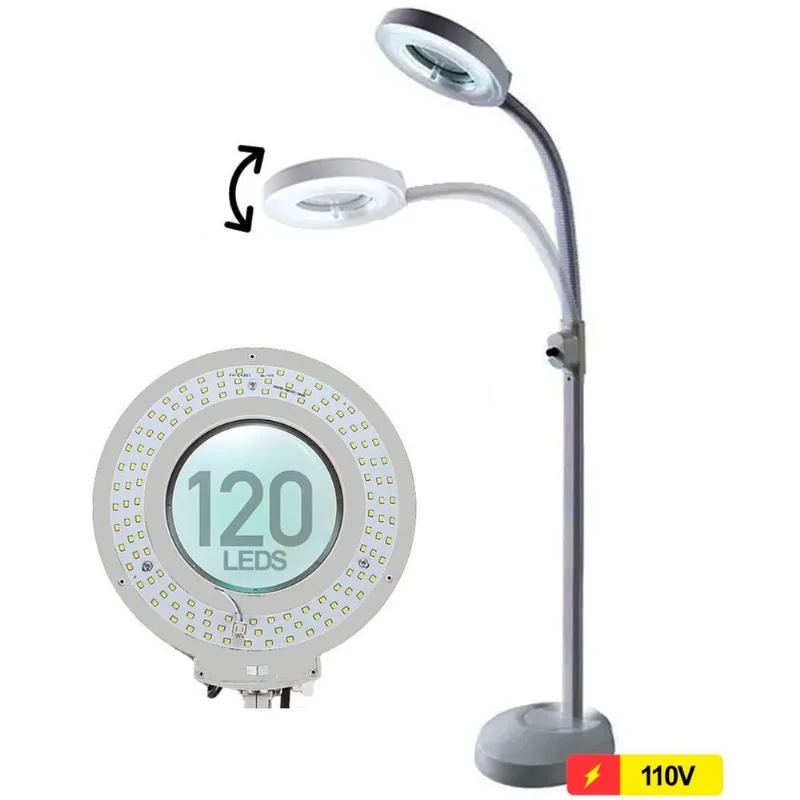 Lupa Luminária 120 Leds 110V Haste Flexível Estética GT644 - Lorben