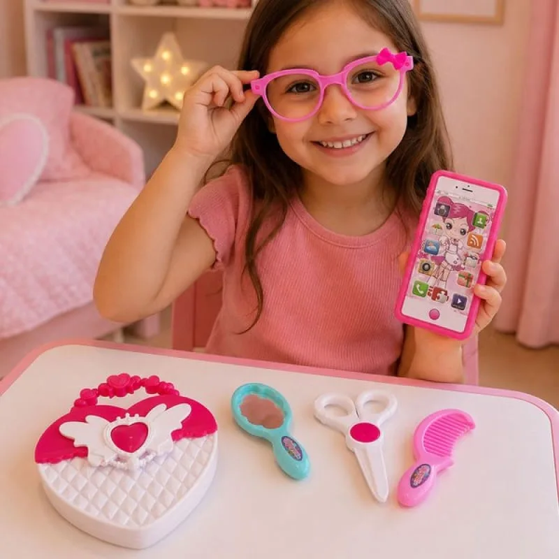 Brinquedo Infantil Salão De Beleza Maleta Celular Kit 6pçs - Generico