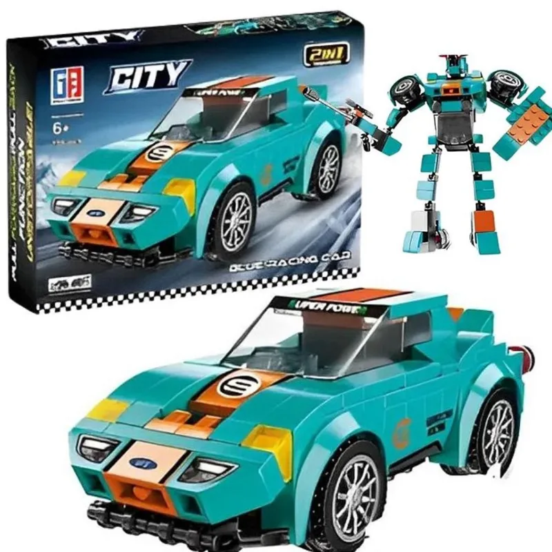 Blue Racing Car 196 Pcs - sp TOYS-25143V