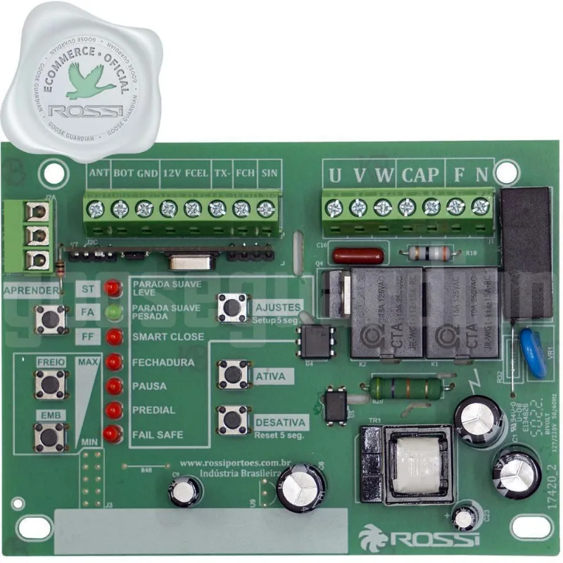 Central Placa De Comando Portão Eletrônico Rossi Nkxh30fs