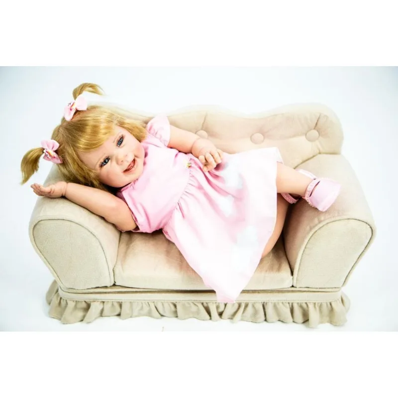 Bebê Reborn Menina Loira, Boneca Princesa 55cm