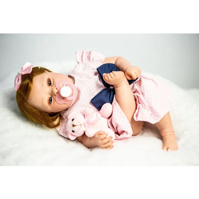 Bebê Reborn Menina Realista Fio a Fio + Enxoval