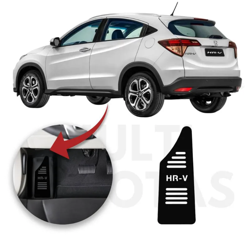 Descanso De Pé Honda Hr-V 2016 A 2021 Aço Escovado Preto