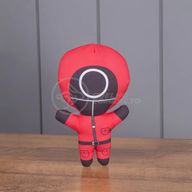 Boneco De Pelucia Squid Game Round 6 Vermelho Serie Netflix 26cm Circulo