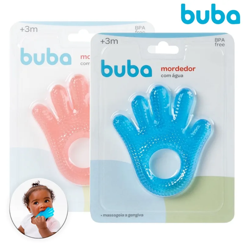 Mordedor Bebê Mãozinha Com Água Alívio Gengiva Buba Baby