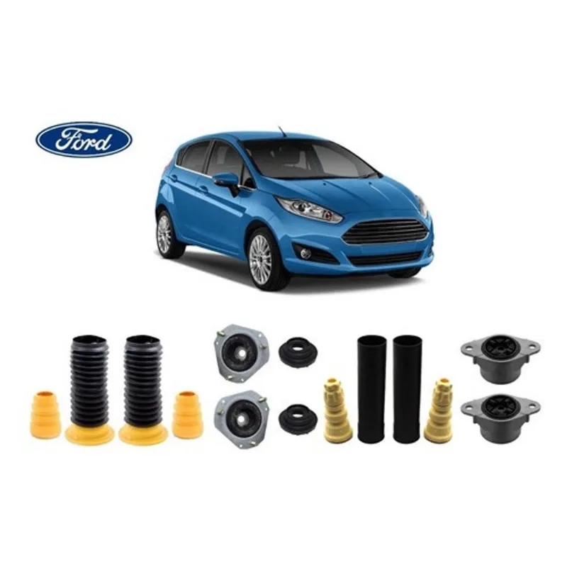 4 Kit Dianteiro Traseiro Do Amortecedor Coxim Rolamento Batente Coifa Ford Novo New Fiesta 2011 2012 2013 2014