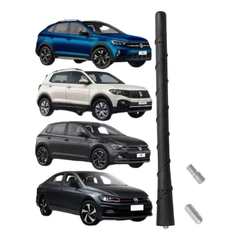 Antena Haste Teto Para Recepção Sinal Linha vw Jetta Virtus Novo Polo Tcross Golf Saveiro Tiguan - Fácil Aplicação Rosca m5/m6