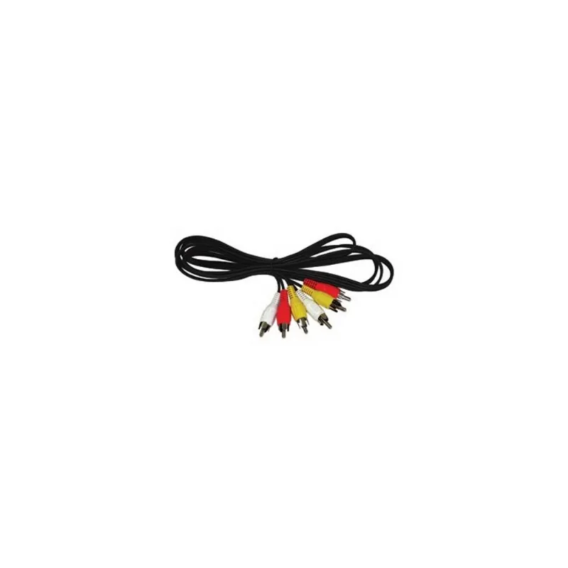 Cabo CATV RCA 3+3 Plug Amarelo / Verde / Branco Interneed