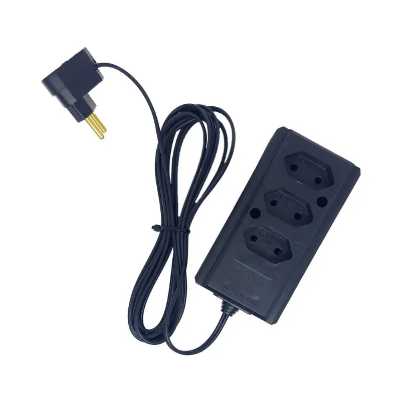 Extensão Marte Tripla Pl 0.75mm2 2p 10a 10m Preto Interneed