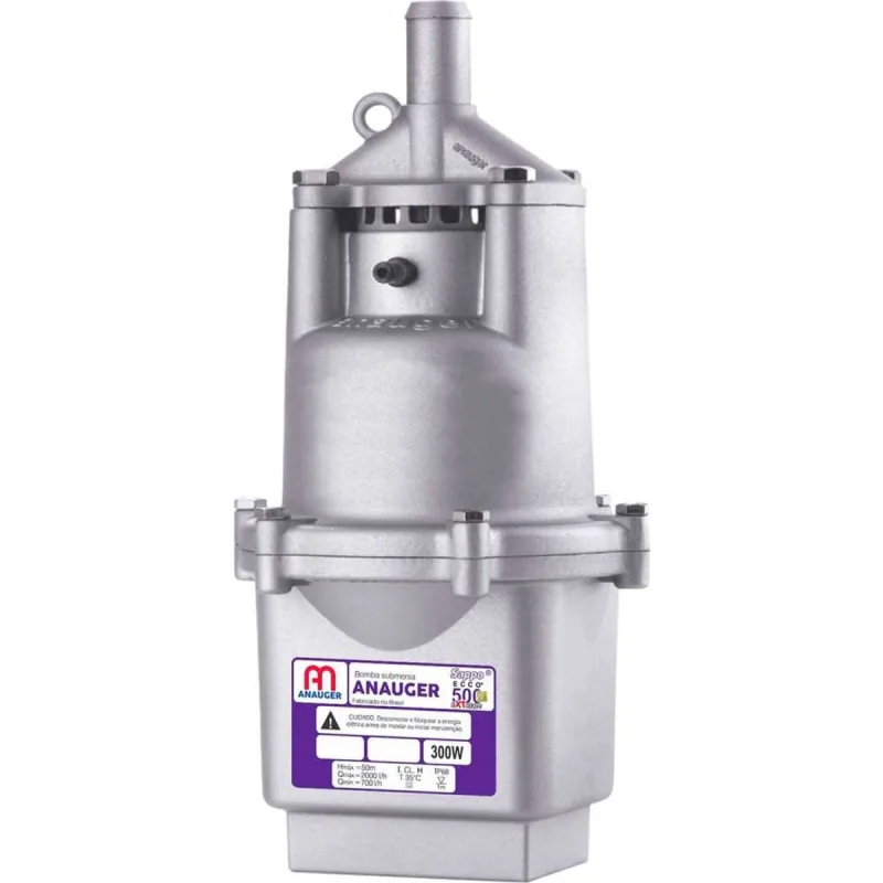 Bomba Submersa Vibratória Anauger Ecco 500 Slim Extreme 300 W 127 V Água Limpa Ip68 - Anauger - Comércio E Indústria