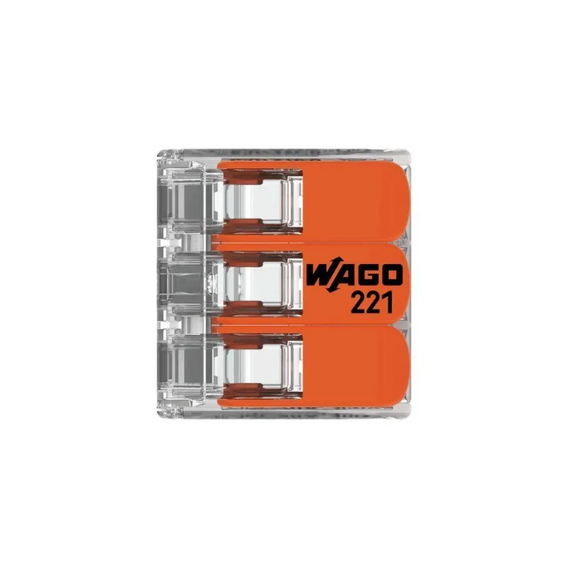 3 Conectores Emenda 4mm 3 Polos 221-413 - Wago