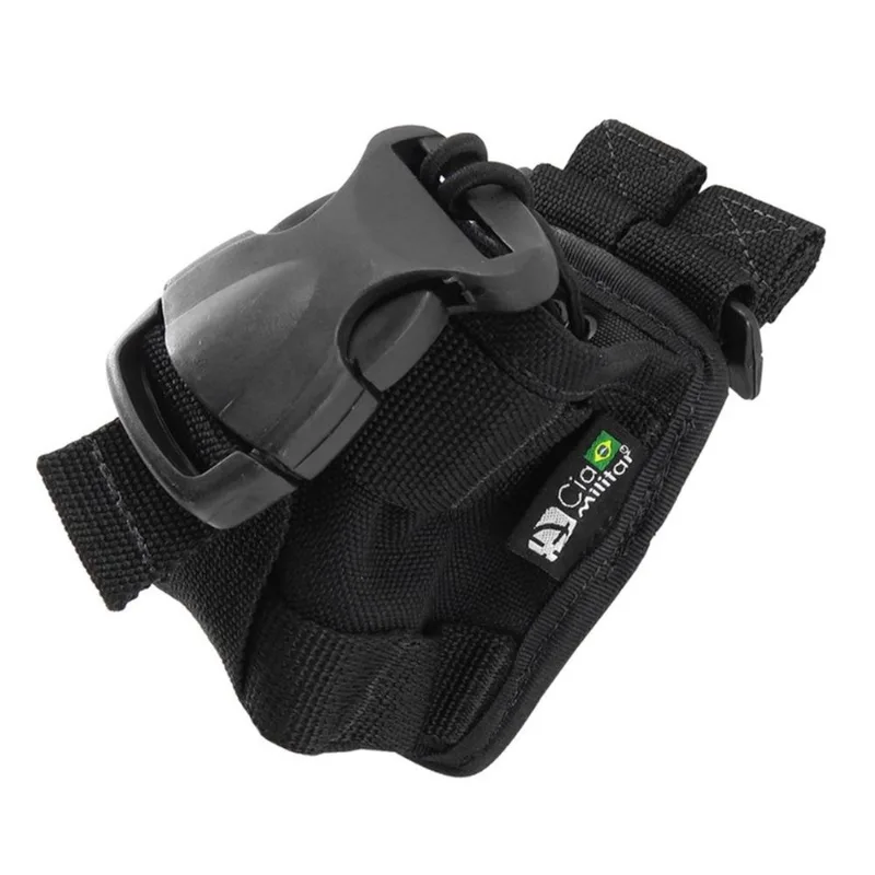 Porta Rádio Modular Cia Militar Em Cordura Preto com Passador de Cinto
