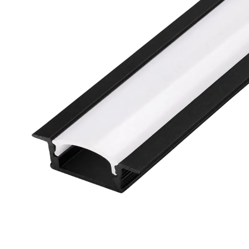 Perfil de Embutir 26mm em Alumínio Fita de LED com 2 Metros Itamonte Perfil de Embutir 26x7mm em Alumínio Preto com 2 Metros