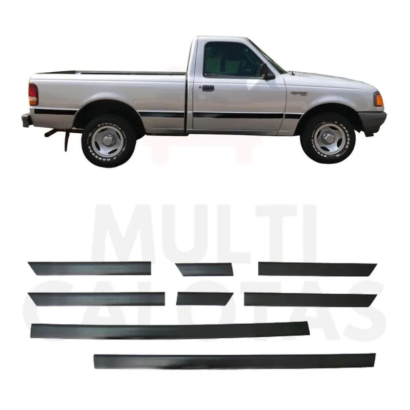 Friso Lateral Borrachão Ranger Até 1999 Cabine Simples 8 Pçs