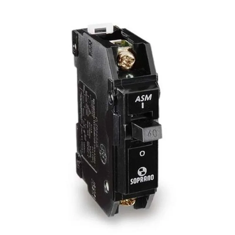 Disjuntor Preto 1 X 20A Soprano - Padrão NEMA - Fixação Trilho DIN 35mm - Tensão 380VCA - Soprano