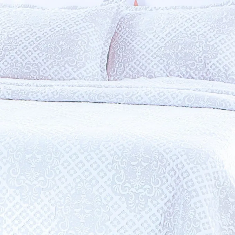 Kit Colcha Solteiro Branyl 2 Peças Imperial Branco 180x225cm (MP) Kit Colcha Solteiro Branyl 2 Peças Imperial Branco 180x235cm (MP)