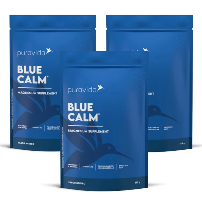 Kit 3 Blue Calm Magnesium Supplement Neutro 175g PuraVida Neutro
