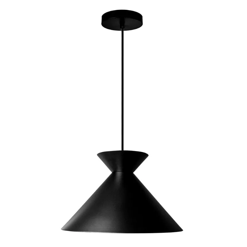 Pendente Guto 1Xe27 Preto Liso C/ Interior Dourado Blumenal