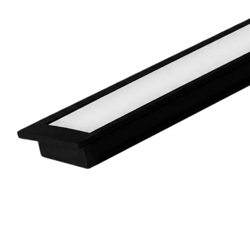 Perfil de Embutir 24mm em Alumínio Hava com 2 Metros Blumenau Perfil de Embutir Alumínio 24mm Preto com 2 Metros