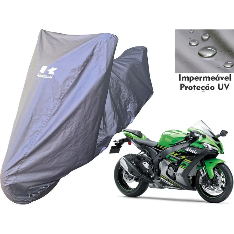 Capa Moto Kawasaki ZX6R ZX10R Impermeável Tecido Repele Sol