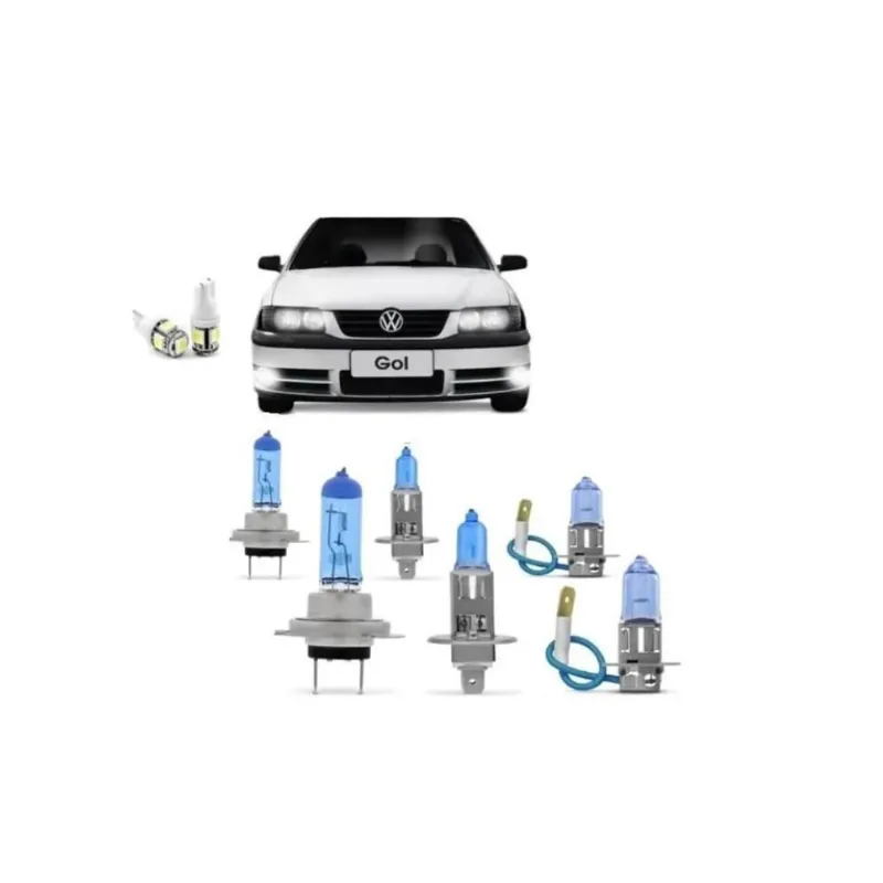 Kit Lampadas Gol G3 Parati Saveiro Super Brancas Farol Duplo