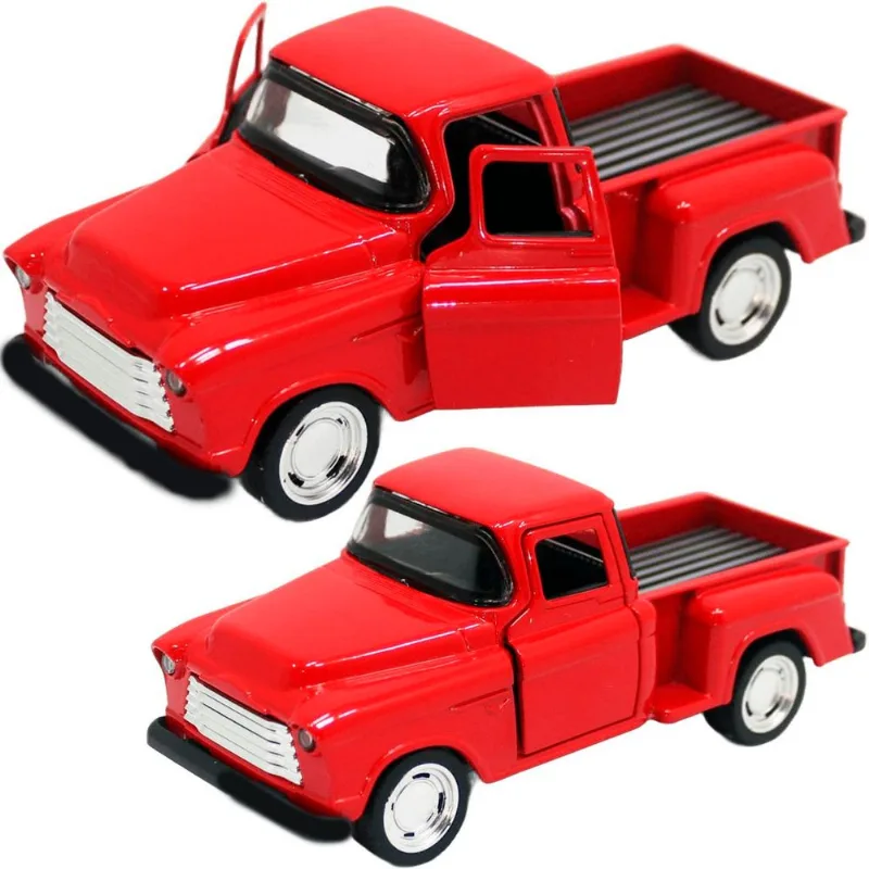 Caminhonete Miniatura Vermelho Metal Colecionável À Fricção