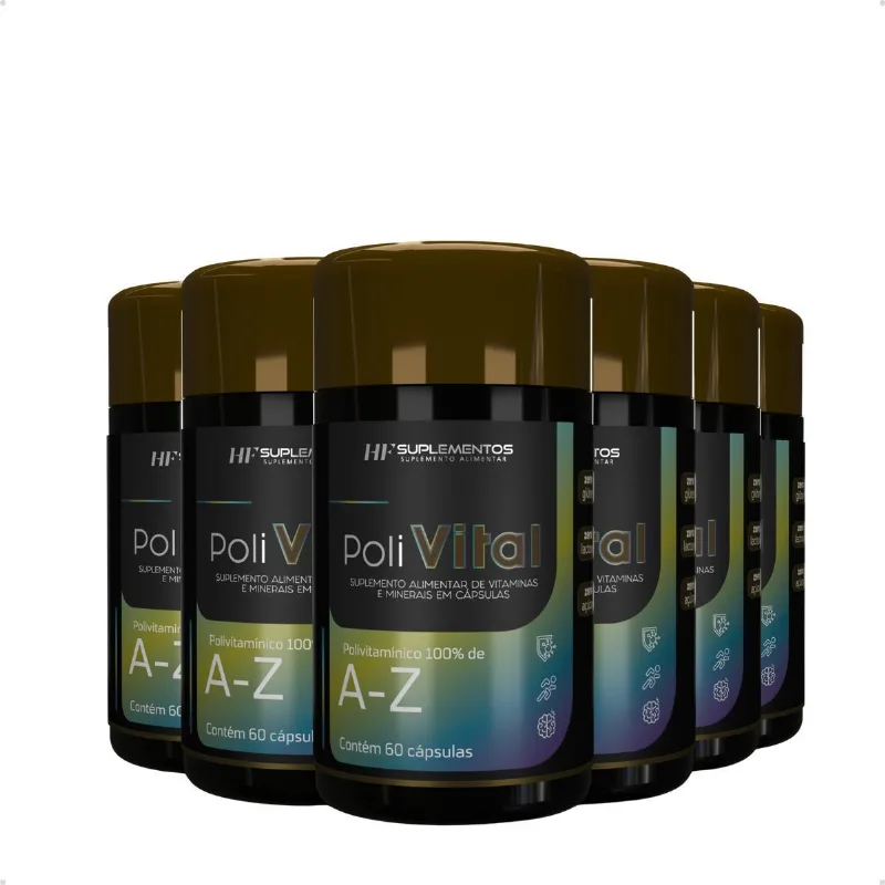 6x Polivital A-z 60 Caps Hf Suplementos