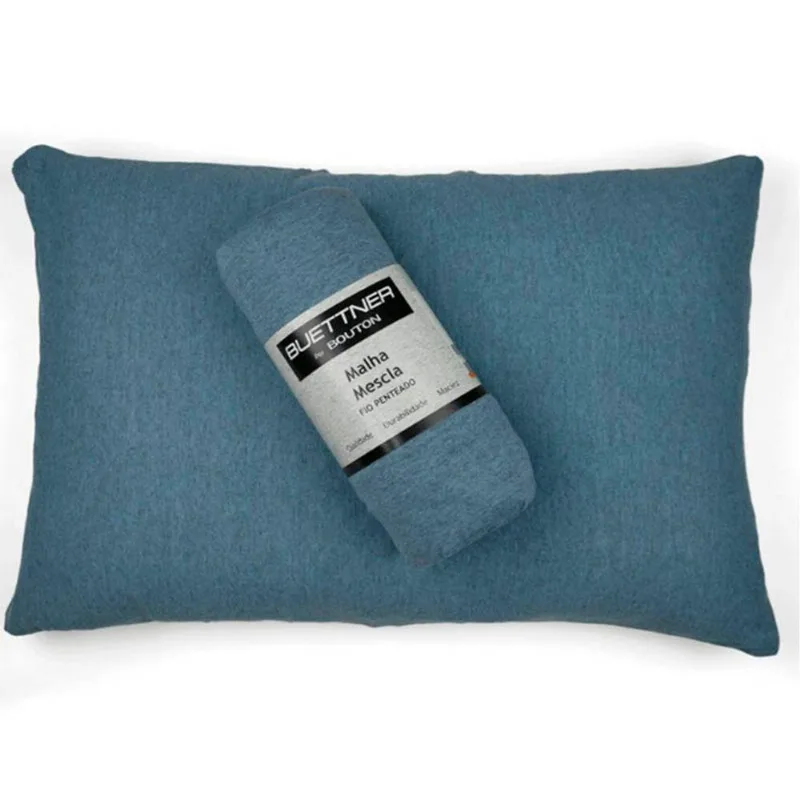 Jogo De Cama Buettner Solteiro Malha Mescla 2 Peças Azul