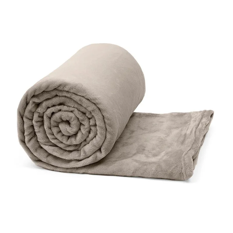 Manta Microfibra Flannel Confort Buettner King / Bege Escuro