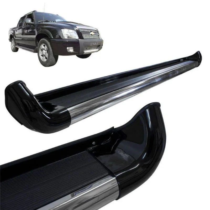 Estribo Lateral S10 2005 A 2011 Preto Solido Com Alargador
