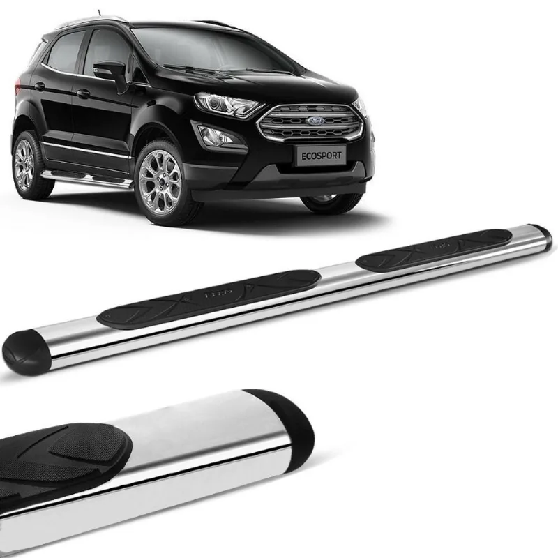 Estribo Lateral Oval Ecosport 2013 A 2021 Cromado Aço Carbono Bepo