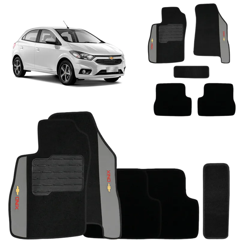 Jogo de Tapete Carpete Onix 2013 a 2017 Preto 5 Peças - Ecotap - Cama, Mesa E Banho