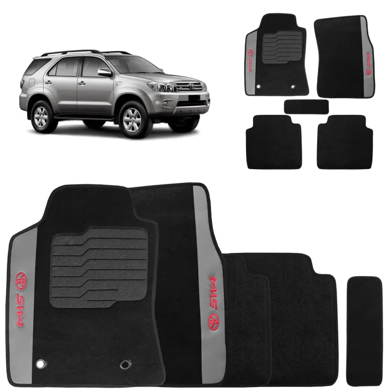 Jogo de Tapete Carpete SW4 2005 a 2015 Preto 5 Peças - Ecotap - Cama, Mesa E Banho