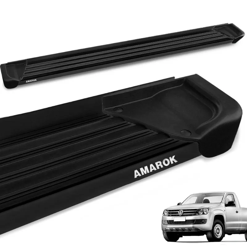 Estribo Lateral Amarok 2010 a 2025 Cabine Simples Aluminio Preto A1