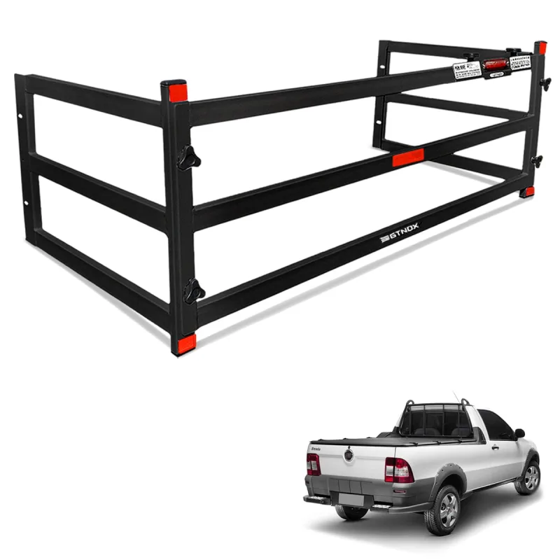 Extensor de Caçamba Strada 1998 a 2013 Divisor ED Preto - Gtnox - Automotivo