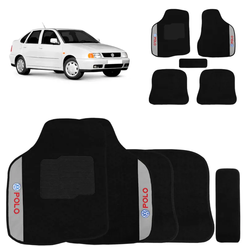 Jogo De Tapete Carpete Polo 1994 a 2000 Preto 5 Peças - Ecotap