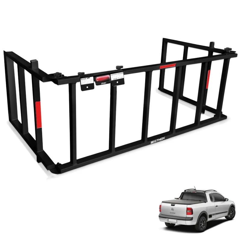 Extensor De Caçamba Saveiro 2010 a 2025 Rampa Preto Reforçado 350kg - Gtnox - Automotivo
