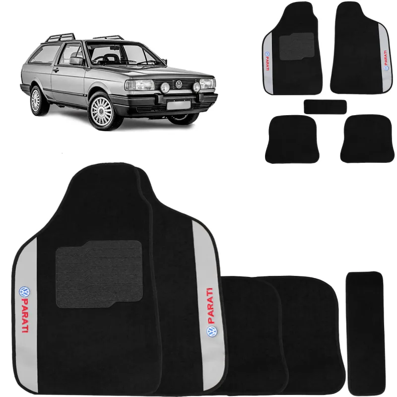 Jogo de Tapete Carpete Parati 1987 a 1996 Preto 5 Peças - Ecotap - Cama, Mesa E Banho