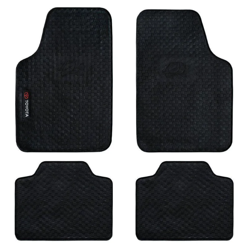 Jogo De Tapete Borracha Pvc Universal Toyota Preto 4 Peças